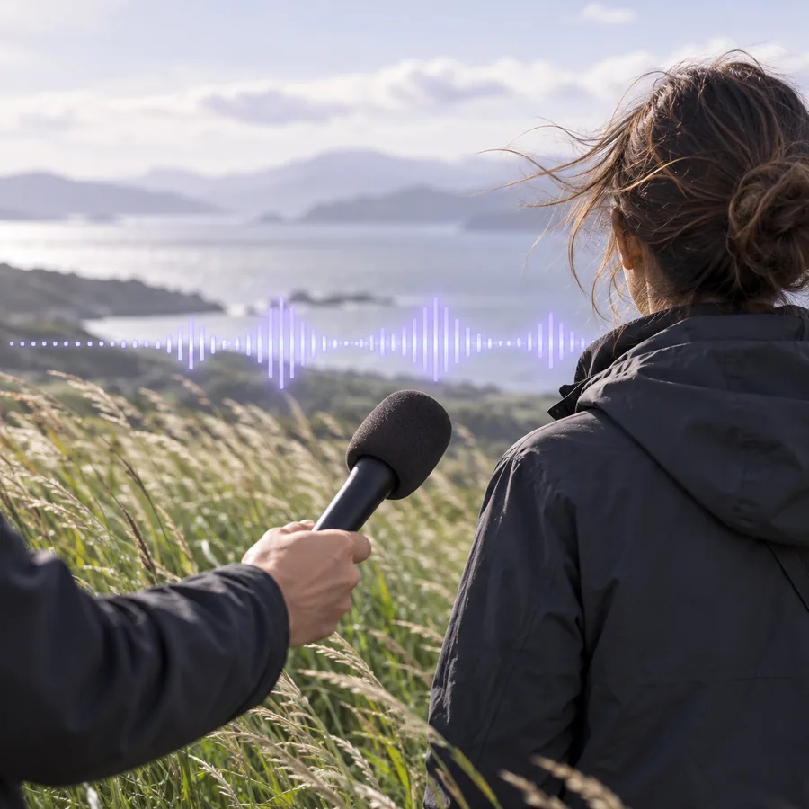 Voice-related example illustration for checking a speaker against video