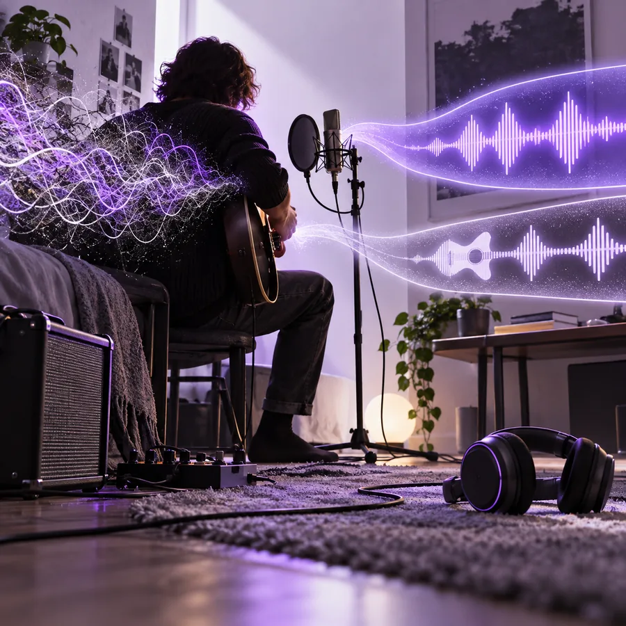 Voice-related example illustration for checking dialogue near background sound