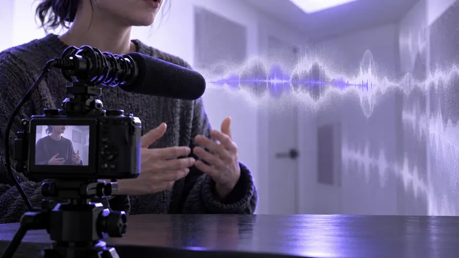 Video clip with muffled spoken dialogue and room sound