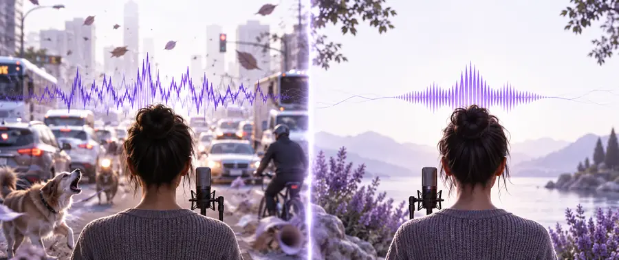 Cleaner spoken recording with clearer voice presence